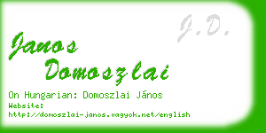 janos domoszlai business card